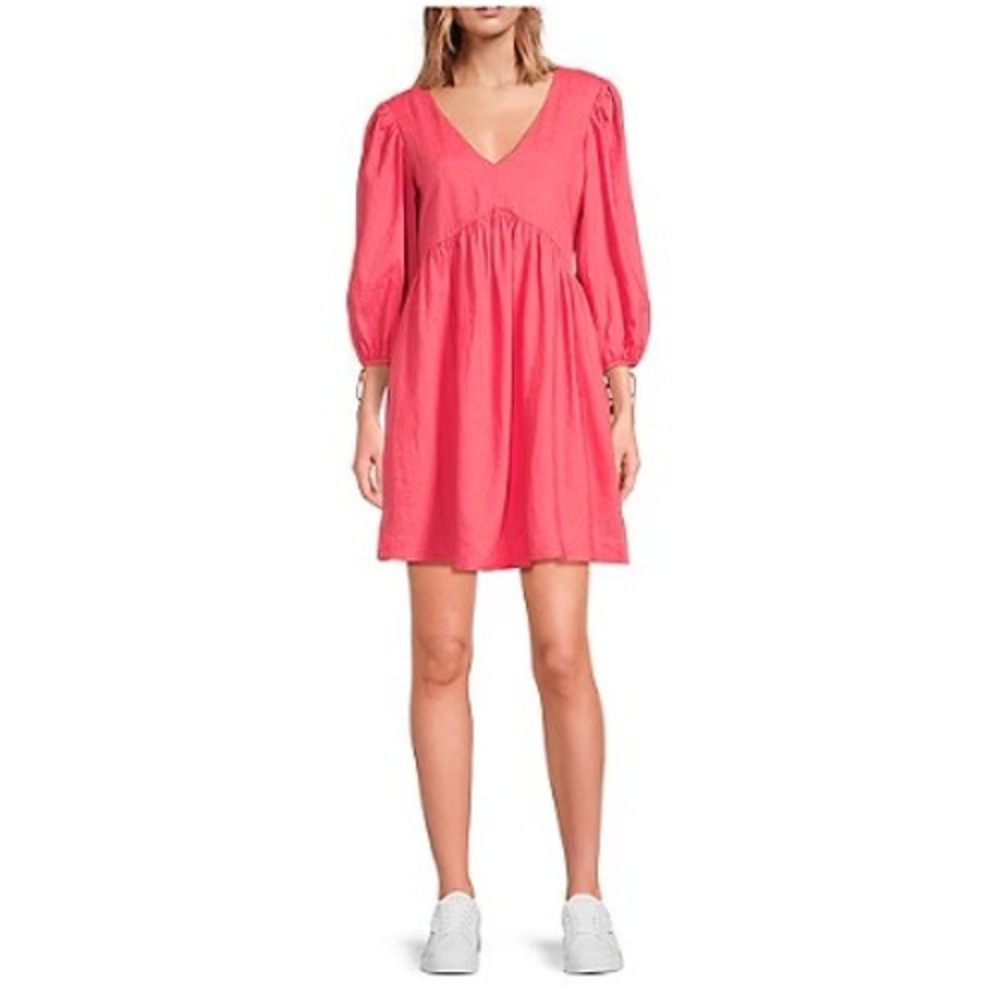 Every Day‎ from Dillard's Summer Mini Dress Pink Linen Blend Med Babydoll
